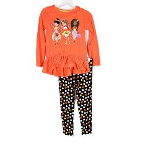 NWOT Spooky Night 3 Piece Halloween Set Top Bottom Hair Clip Size XS 4 NEW